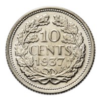 10 Cent 1937 Wilhelmina Pr