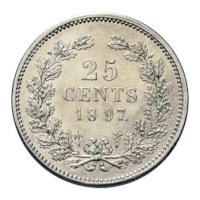 25 Cent 1897 Wilhelmina Pr