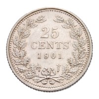 25 Cent 1901 Wilhelmina Pr-