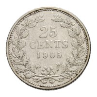 25 Cent 1905 Wilhelmina ZFr-