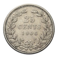25 Cent 1906 Wilhelmina ZFr-