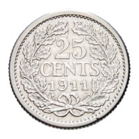 25 Cent 1911 Wilhelmina ZFr