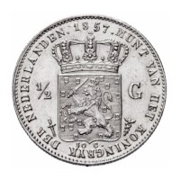 1/2 Gulden 1857 Willem III Pr+