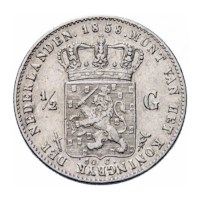 1/2 Gulden 1858 Willem III ZFr+
