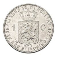 1 Gulden 1901 Wilhelmina ZFr+