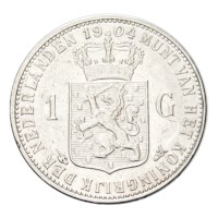 1 Gulden 1904 Wilhelmina ZFr+