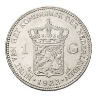 1 Gulden 1922 Wilhelmina Pr-