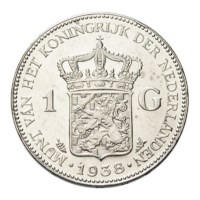 1 Gulden 1938 Wilhelmina Pr 