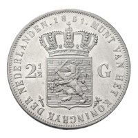2 1/2 gulden 1851 Willem III Pr+