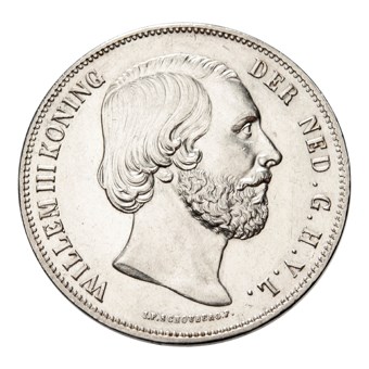 2 1/2 Gulden 1858 Willem III Pr+