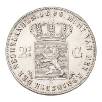 2 1/2 Gulden 1858 Willem III Pr+