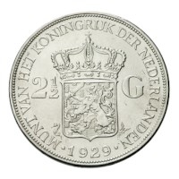 2 1/2 gulden 1929 Wilhelmina Pr- 