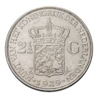 2 1/2 Gulden 1929 Wilhelmina ZFr-