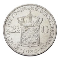 2 1/2 Gulden 1933 Wilhelmina ZFr+ 