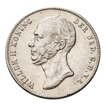 1/2 Gulden 1848/47 Willem II ZFr    Overslag