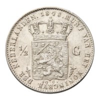 1/2 Gulden 1848/47 Willem II ZFr    Overslag