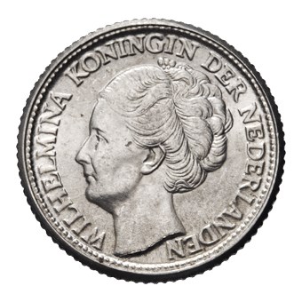 25 Cent 1945P Wilhelmina Pr-