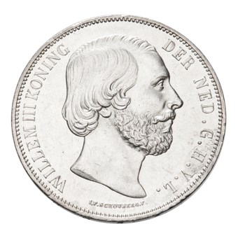 2 1/2 Gulden 1874 met klaverbladuiteinde Willem III Pr-