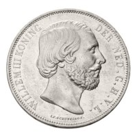 2 1/2 Gulden 1874 Klaverblad Willem III ZFr+