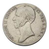 2 1/2 Gulden 1845 Willem II Fr+ met parel