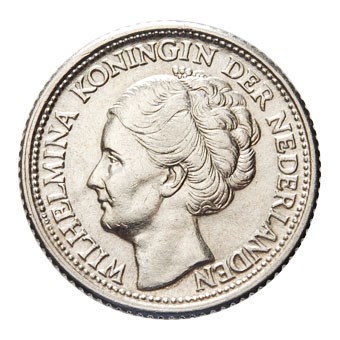 25 Cent 1943PP Wilhelmina ZFr