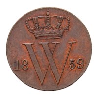 1/2 cent 1859 Willem III FDC-