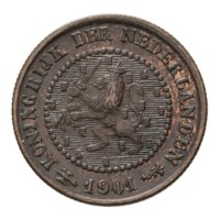 1/2 Cent 1901 Wilhelmina Pr+