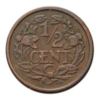 1/2 Cent 1912 Wilhelmina ZFr