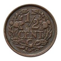 1/2 Cent 1930 Wilhelmina ZFr