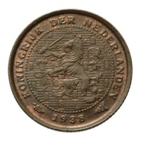 1/2 Cent 1938 Wilhelmina Pr-