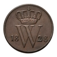 1 Cent 1828 Willem I ZFr+