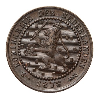 1 Cent 1878 Willem III Pr-