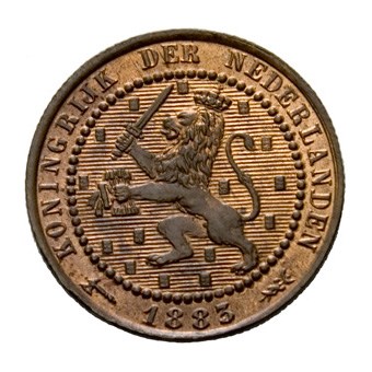 1 cent 1883 Willem III Pr+