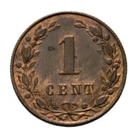 1 cent 1883 Willem III Pr+