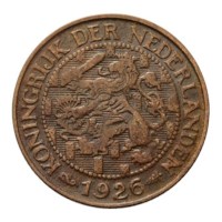 1 Cent 1926 Wilhelmina ZFr+