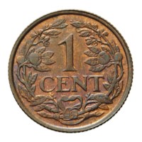 1 Cent 1937 Wilhelmina Pr