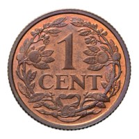 1 Cent 1938 Wilhelmina Pr+