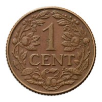 1 Cent 1942 Wilhelmina ZFr+