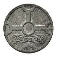 1 Cent 1942 Duitse bezetting zink Pr+