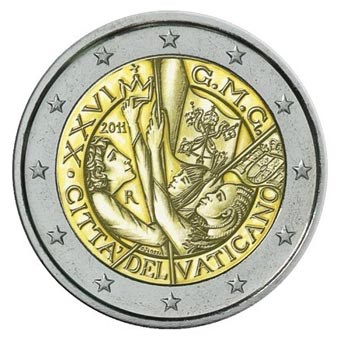 Vatican 2 euros « Journées Mondiales de la Jeunesse » 2011