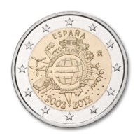 Espagne 2 euros « 10 ans Euro » 2012