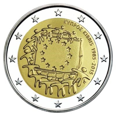 Cyprus 2 Euro "Europese Vlag" 2015