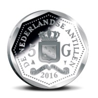 5 Gulden Curaçao en Sint Maarten 2016 Zilver Proof - George Maduro
