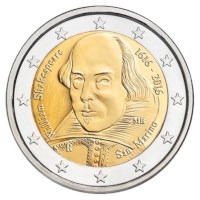 Saint-Marin 2 euros « Shakespeare » 2016