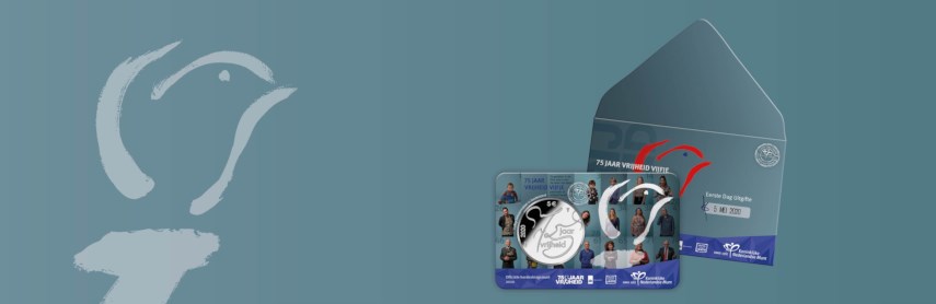 Definitive mintage First Day Issue 75 years of freedom 5 Euro Coin